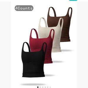 Viral Tik Tok 4 count  Black Sleeveless Tank Top-sold out online